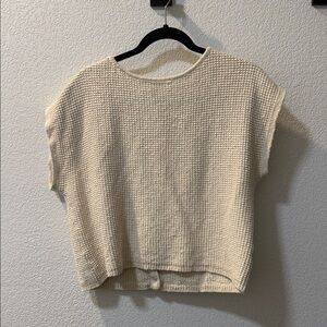 Madewell Textured Knit Cream Crop Top